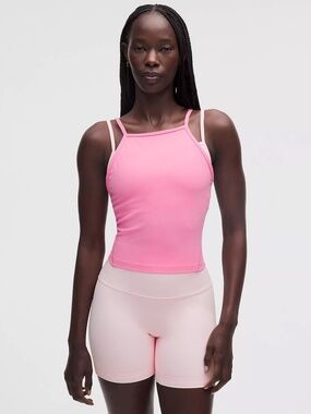 Lululemon Align Layered High-Neck Tank | Candy Cloud + Pink Pearl | 4 | NWT